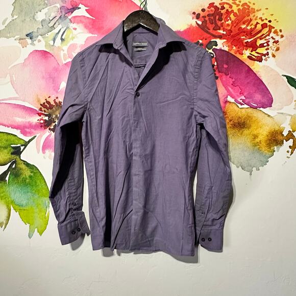 Geoffrey Beene Shirt Mens XS Slim Fit Flex Collar Stretch Button Light Purple - Picture 1 of 4